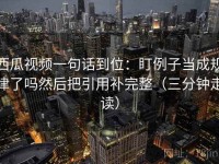 西瓜视频一句话到位：盯例子当成规律了吗然后把引用补完整（三分钟走读）