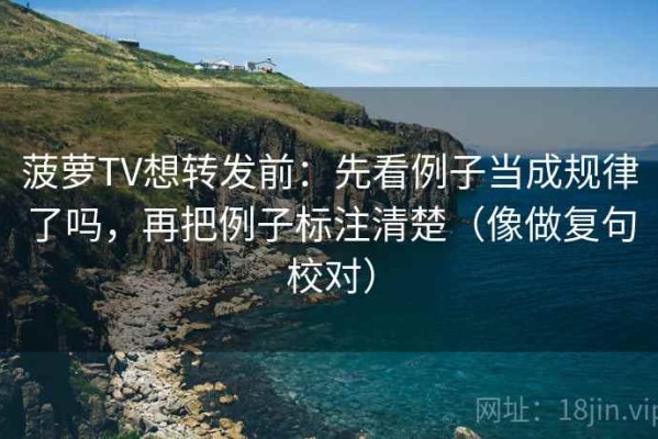 菠萝TV想转发前：先看例子当成规律了吗，再把例子标注清楚（像做复句校对）
