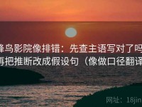 蜂鸟影院像排错：先查主语写对了吗，再把推断改成假设句（像做口径翻译）